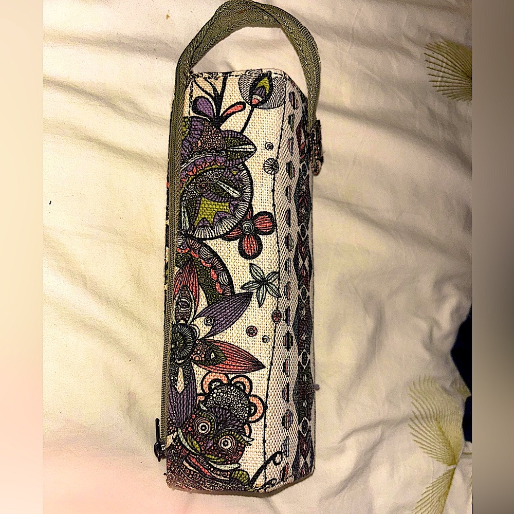 Adorable make up or travel toiletries bag handmade from India 14” long w handle